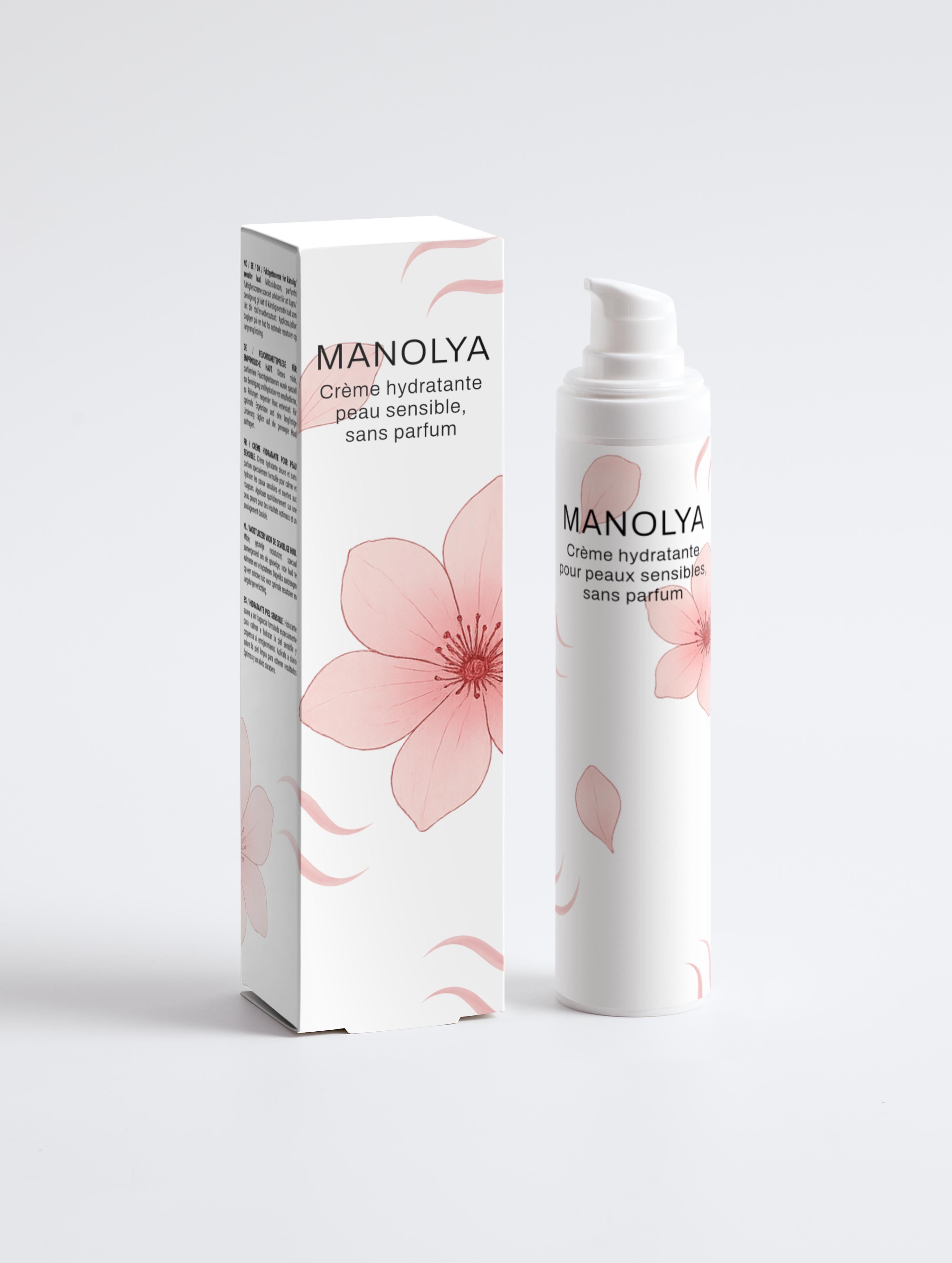 Crème hydratante pour peaux sensibles, sans parfum